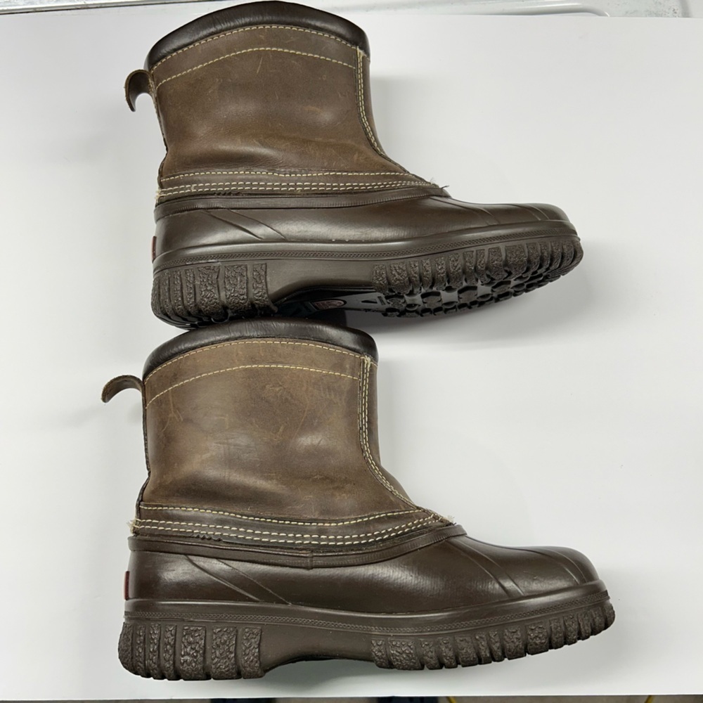 Sorel Brown Leather Rubber Steel Shank Insulated Winter Snow Boots Women Size 9